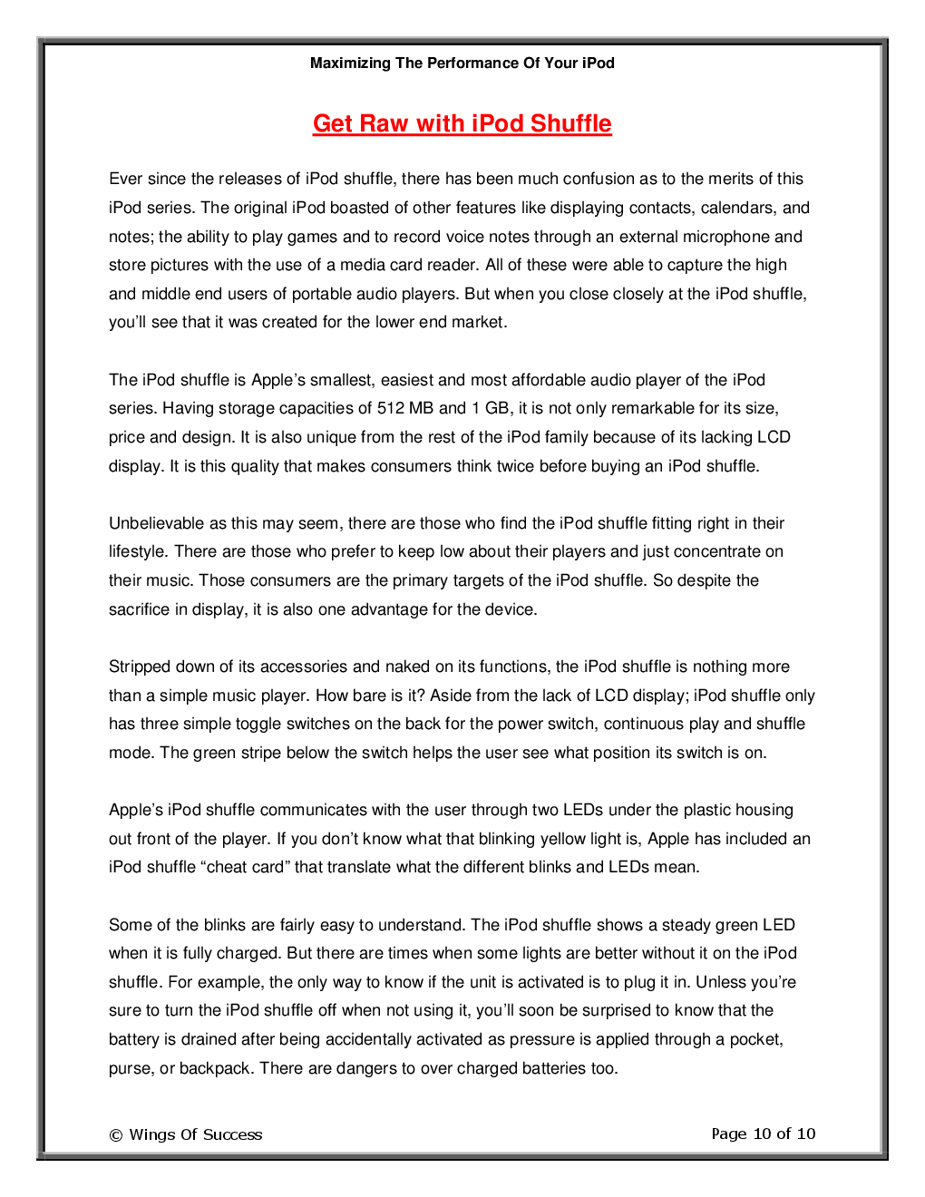 Maximizing The Performance Of Your iPod - Page 5