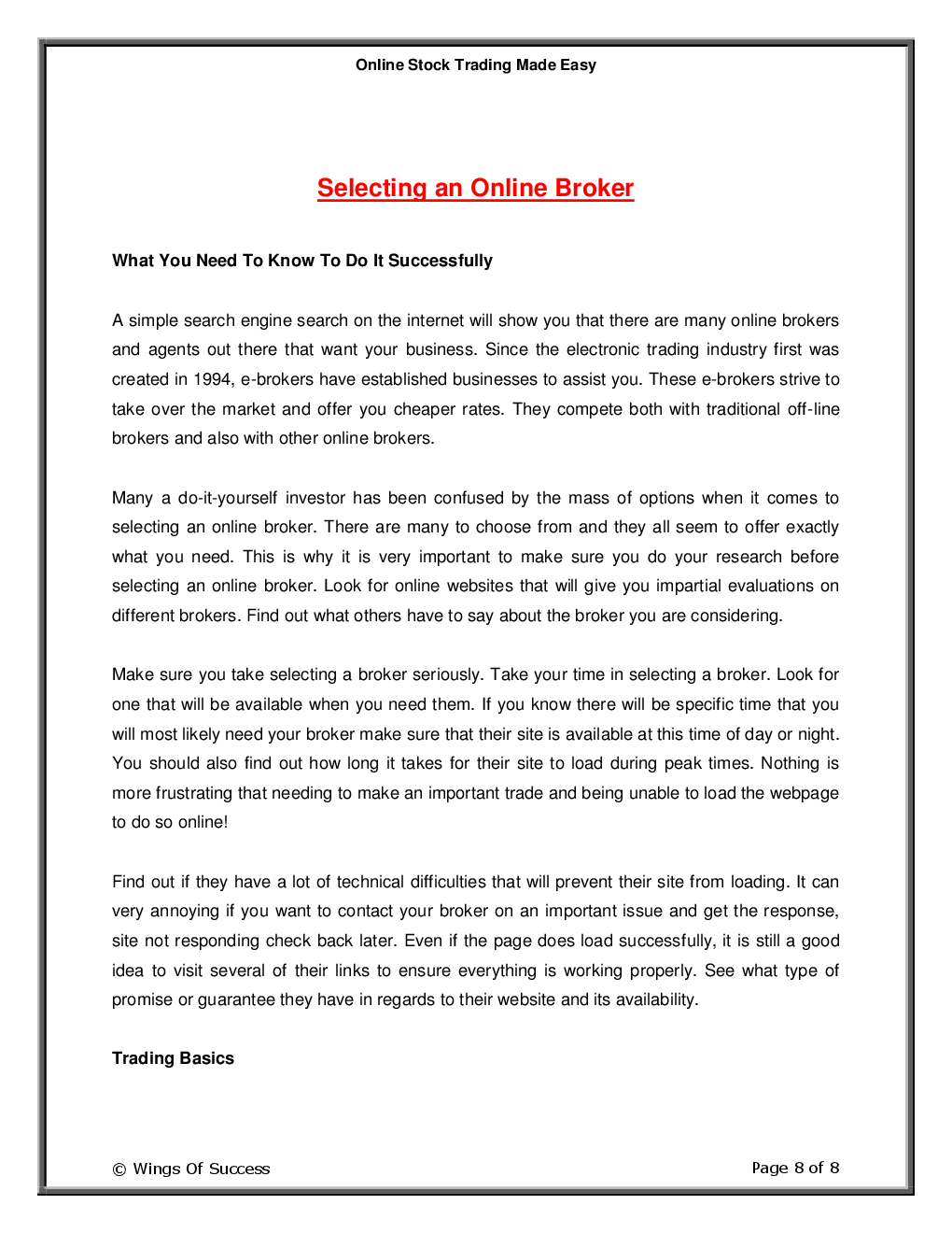 Online Stock Trading Made Easy - Page 3