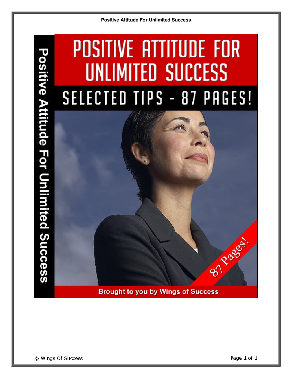 Positive Attitude For Unlimited Success - Page 1