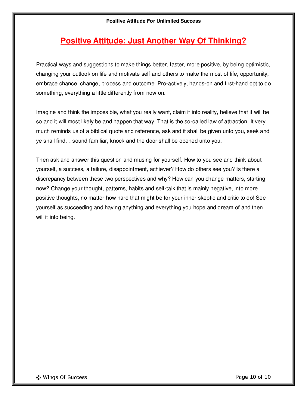 Positive Attitude For Unlimited Success - Page 5