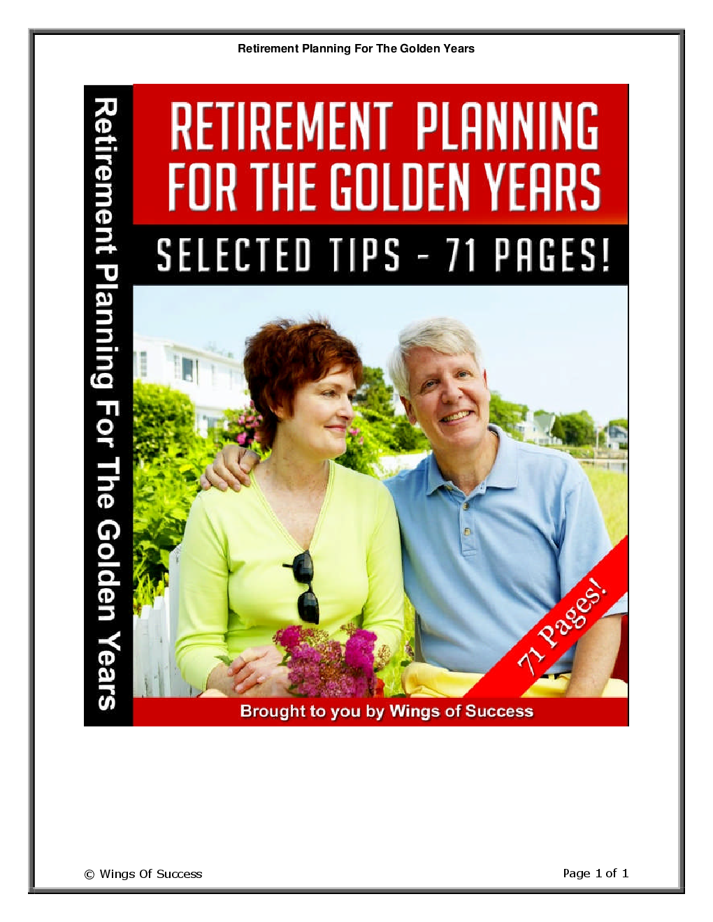 Retirement Planning For The Golden Years - Page 1