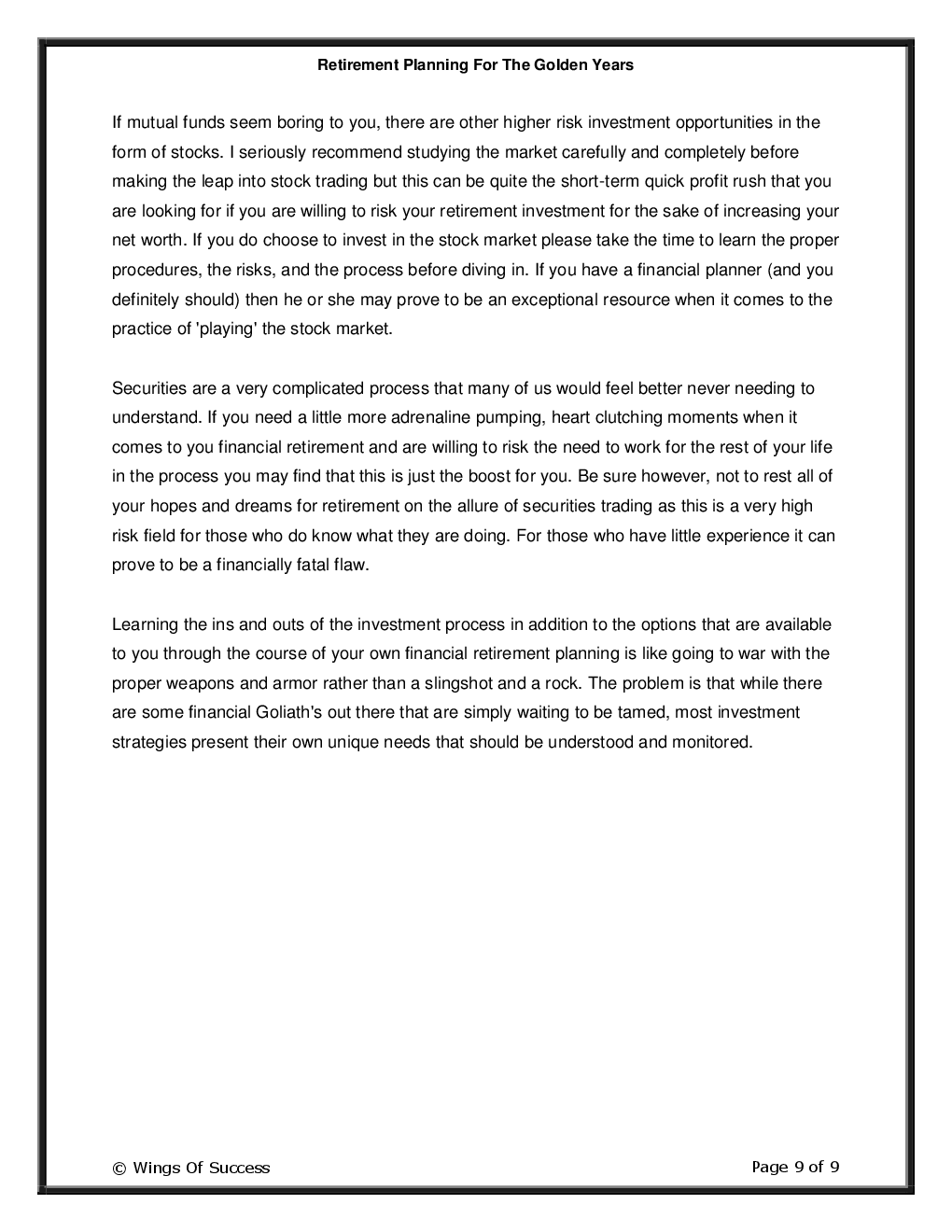 Retirement Planning For The Golden Years - Page 4