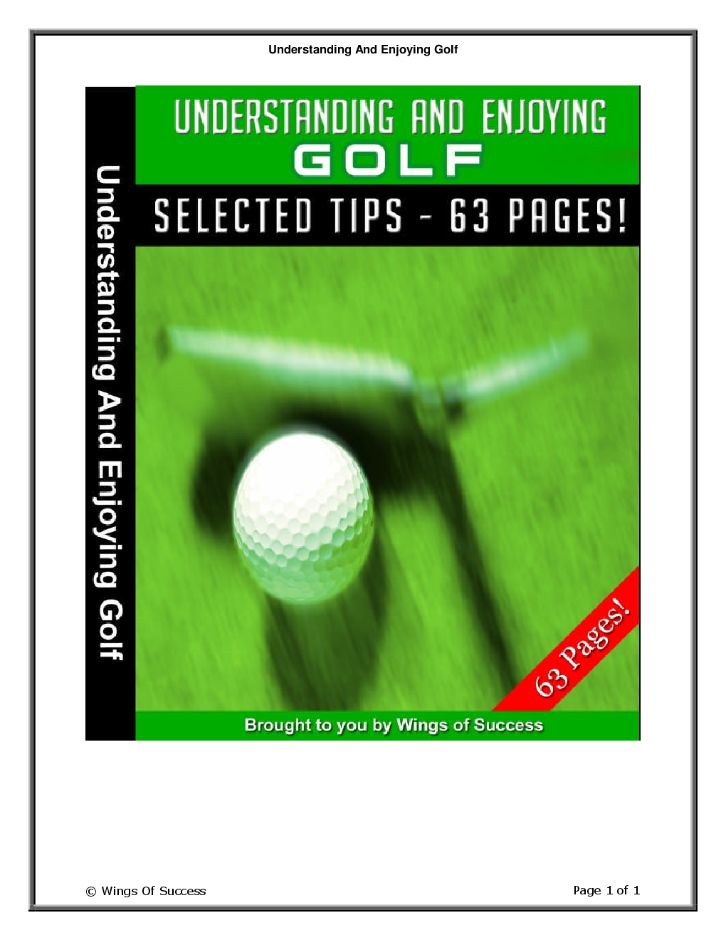 Understanding And Enjoying Golf - Page 1