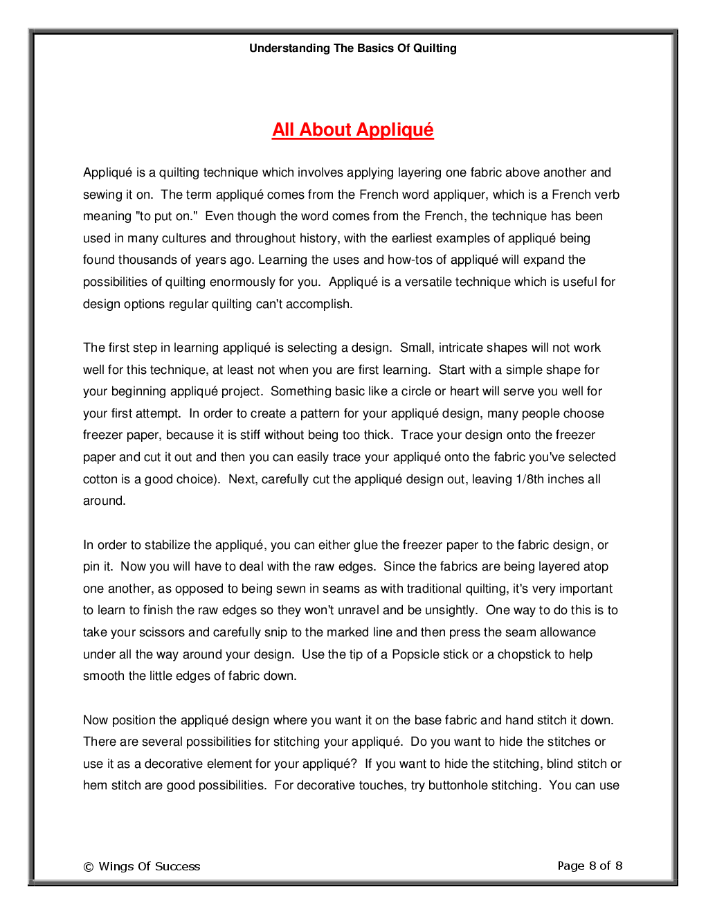 Understanding The Basics Of Quilting - Page 3