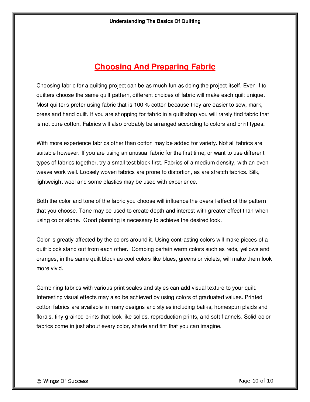 Understanding The Basics Of Quilting - Page 5