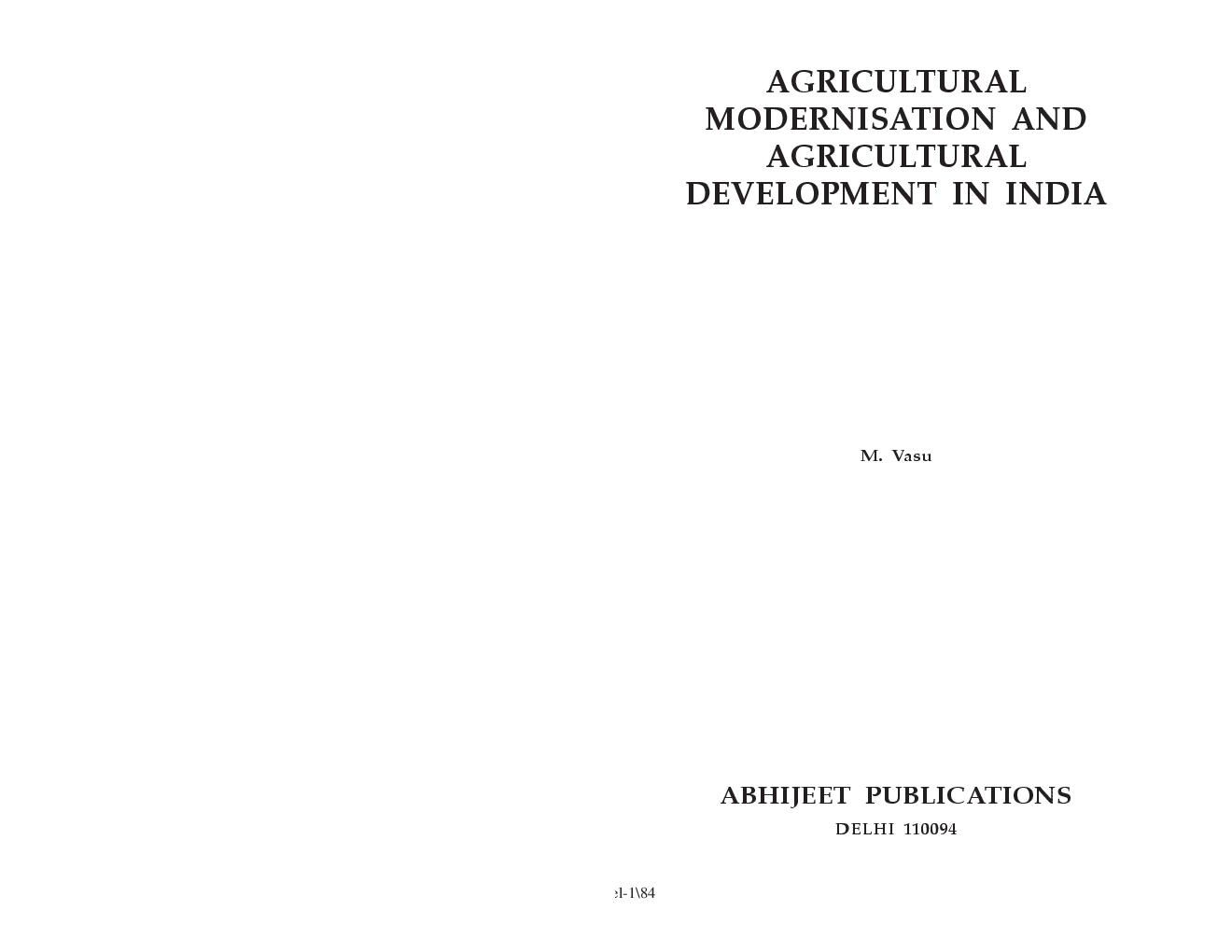 Agricultural Modernisation and Agricultural Development in India - Page 2