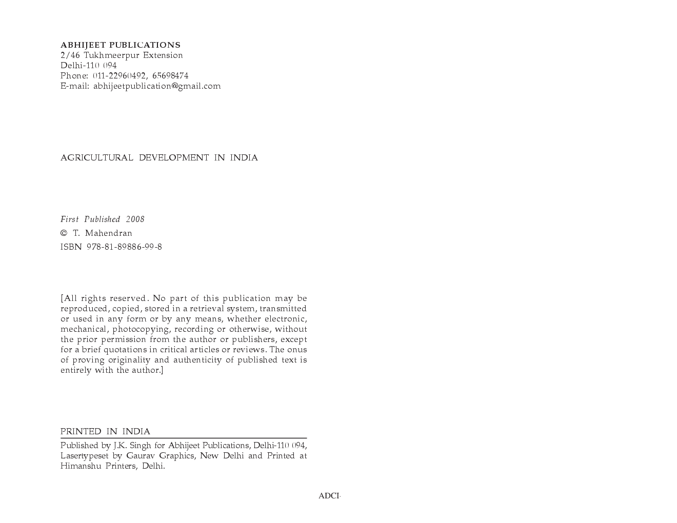 Agricultural Development in India - Page 3