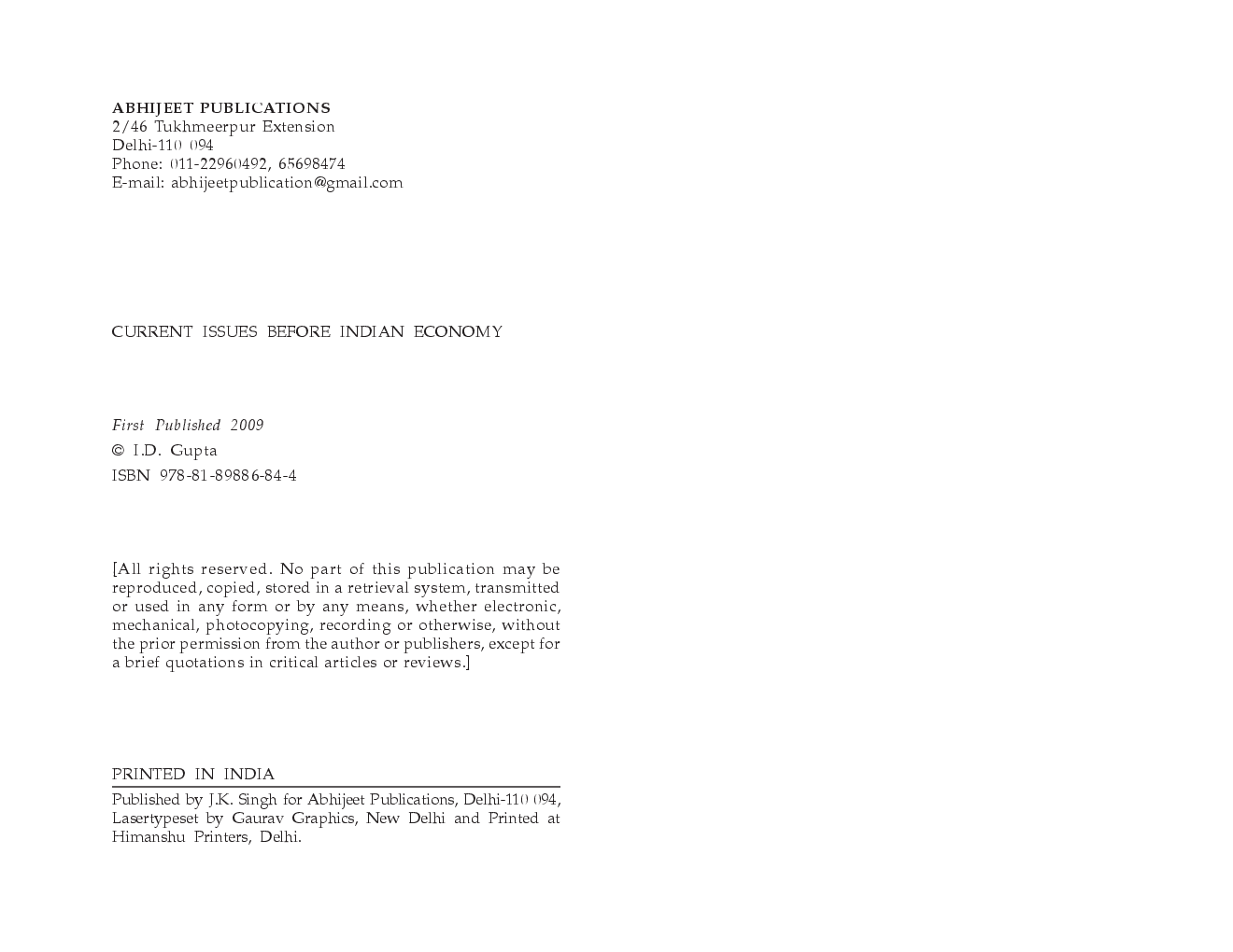 Current Issues Before Indian Economy - Page 3