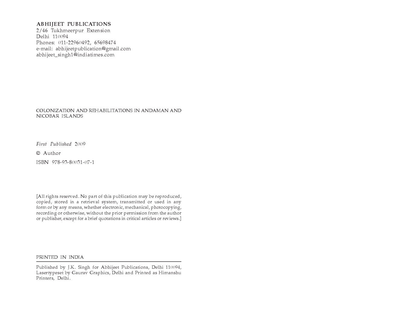 Colonization and Rehabilitations in Andaman and Nicobar Islands - Page 3