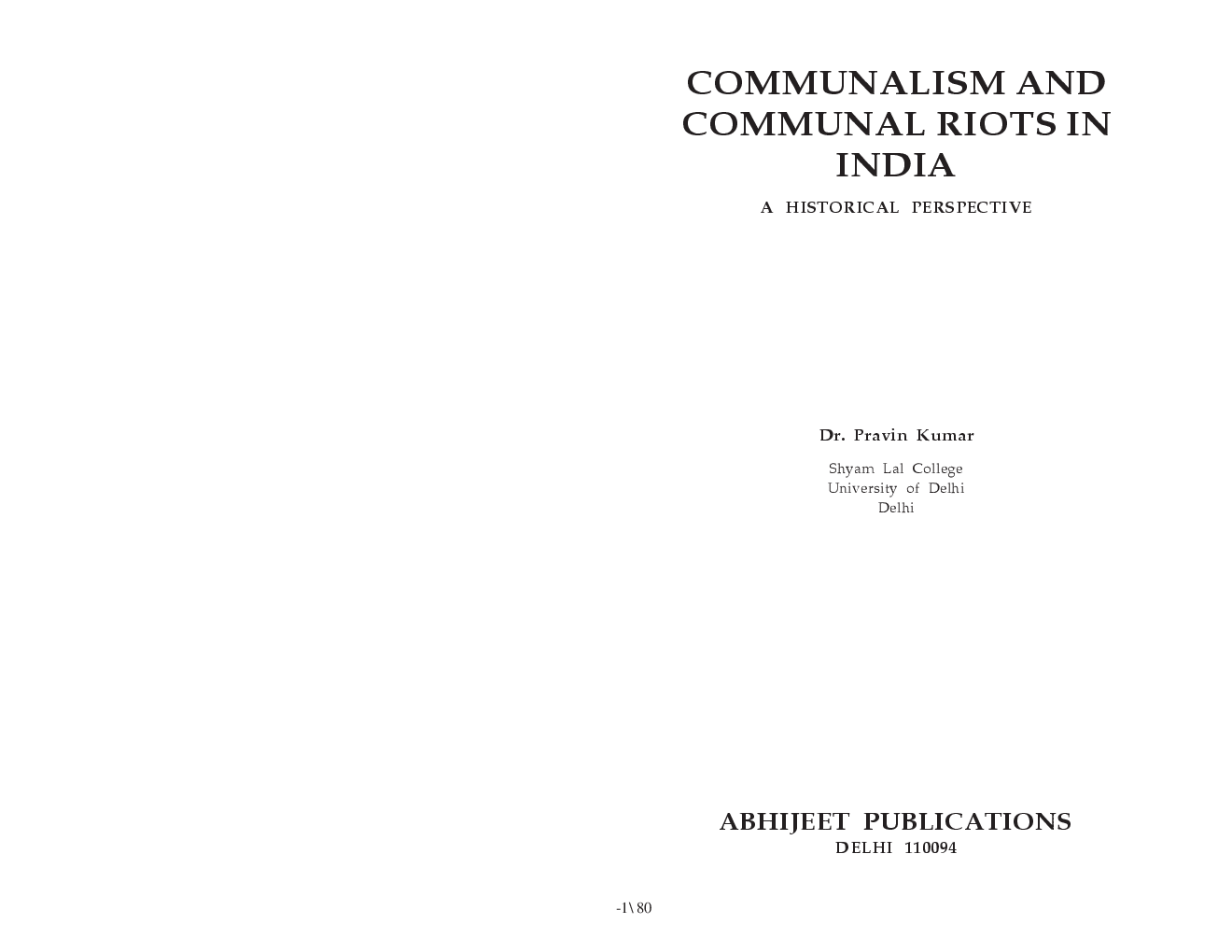 Communalism and Communal Riots in India - Page 2