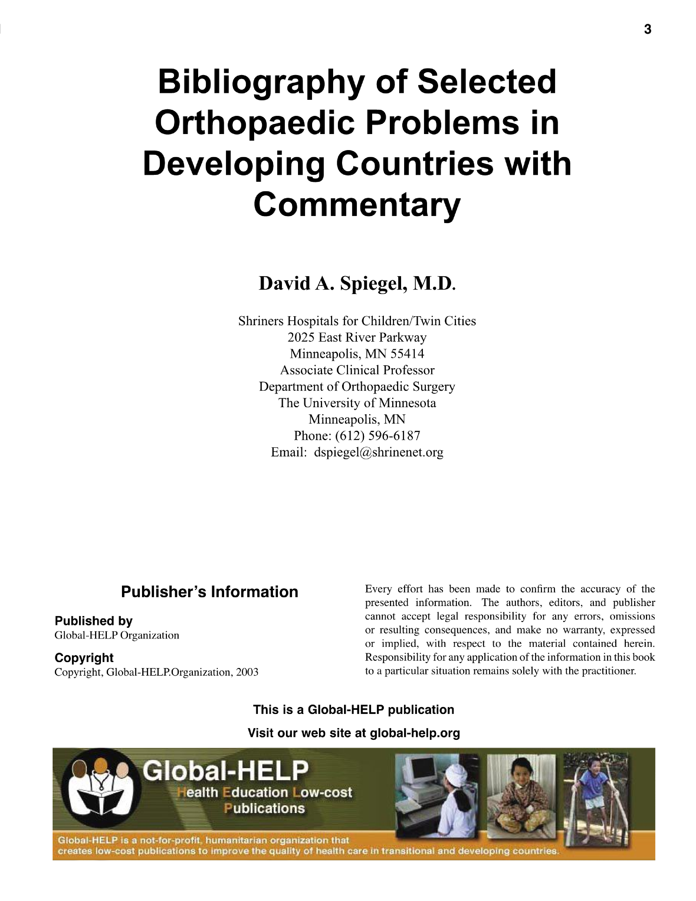 Bibliography Of Orthopaedic Problems In Developing Countries - Page 3