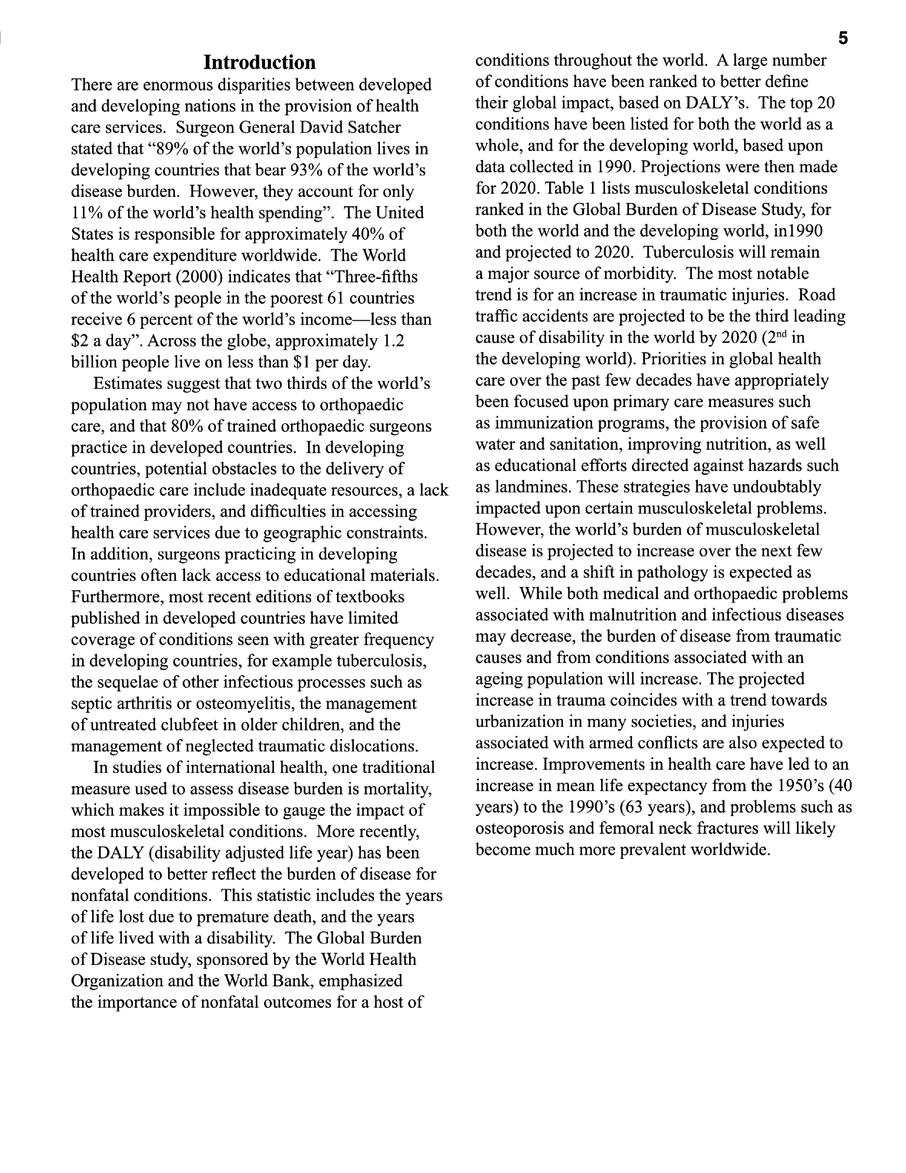 Bibliography Of Orthopaedic Problems In Developing Countries - Page 5