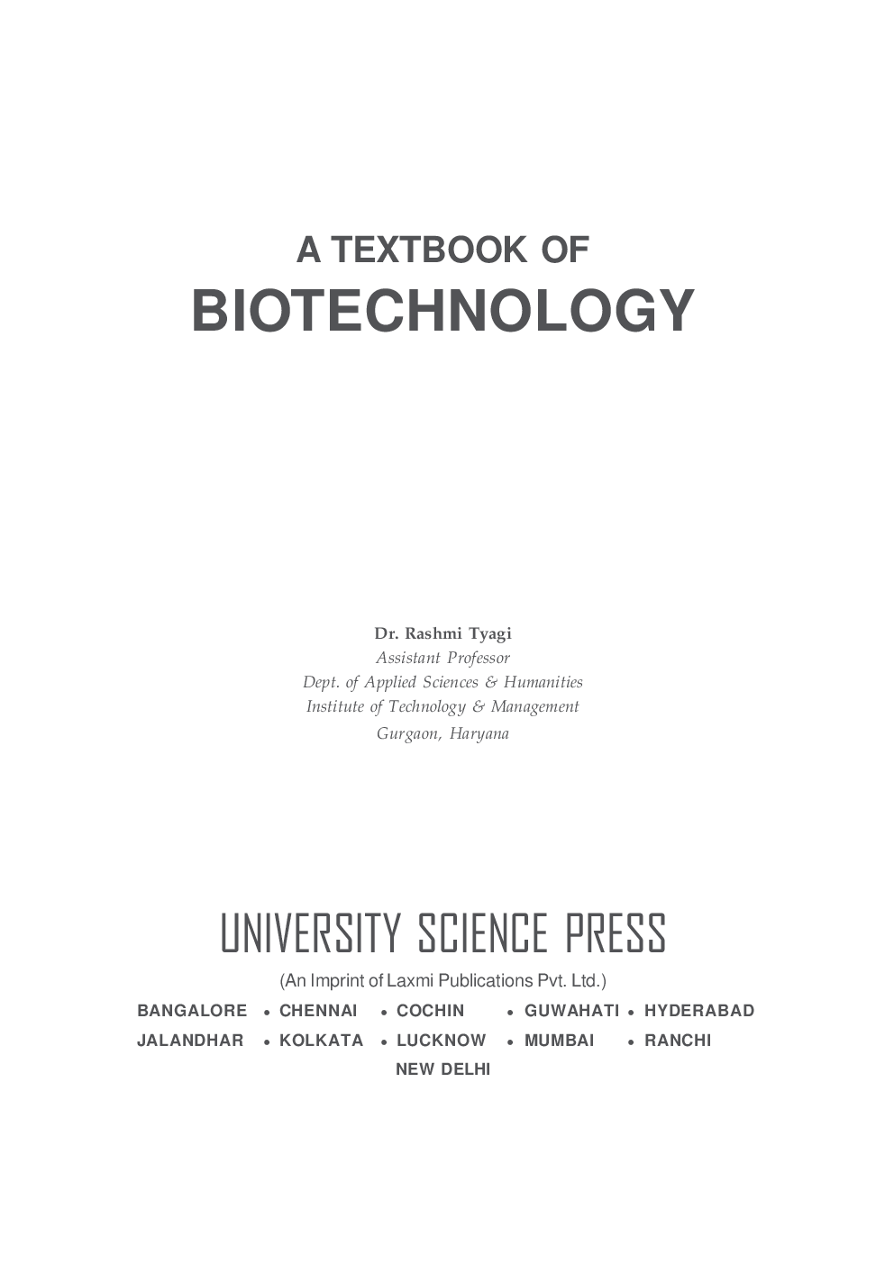 A Textbook of Biotechnology - Page 4