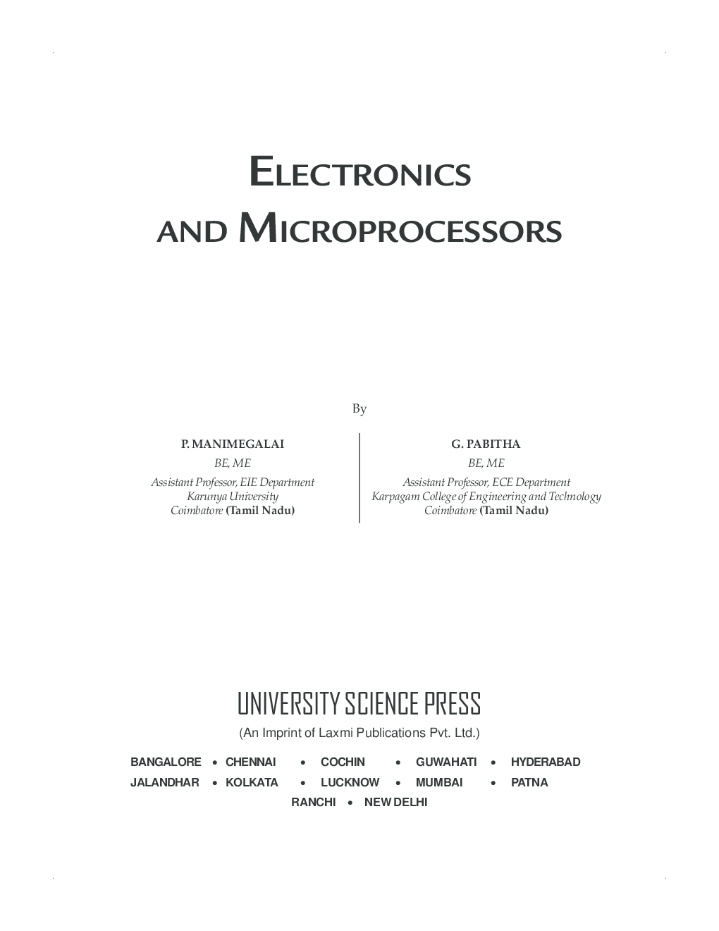Electronics and Microprocessors by P Manimegalai & G Pabitha - Page 2