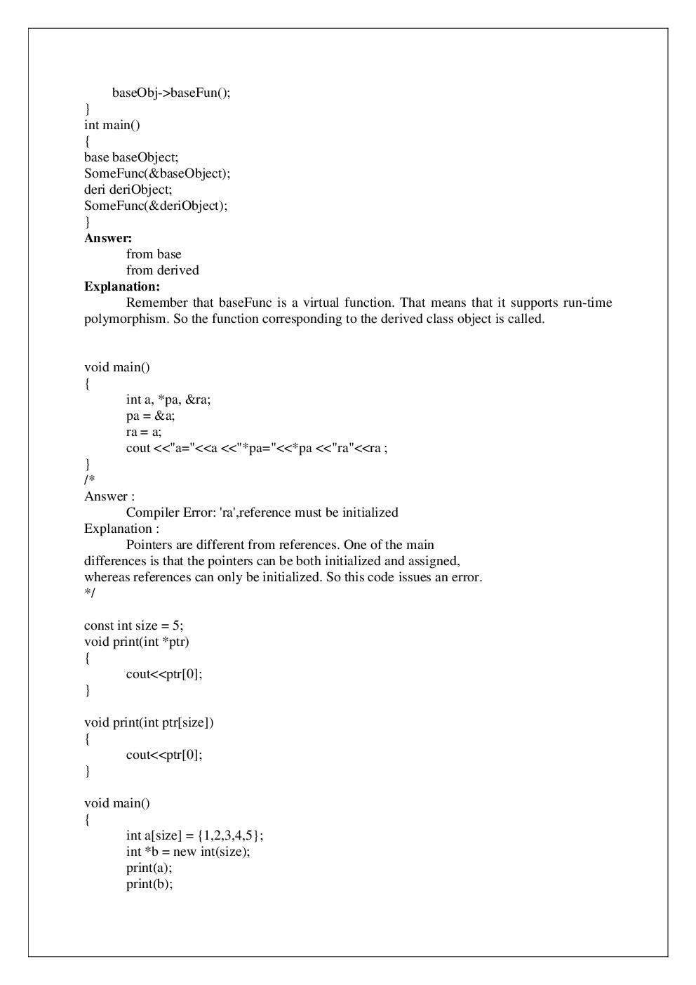 C++ Interview Question Papers With Solution - Page 5