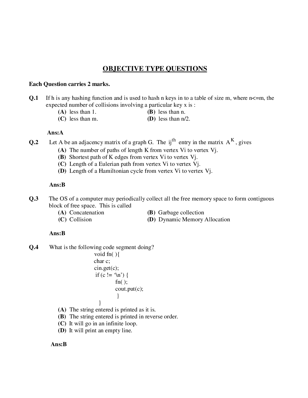 Data Structure Interview Question Papers With Solution - Page 2