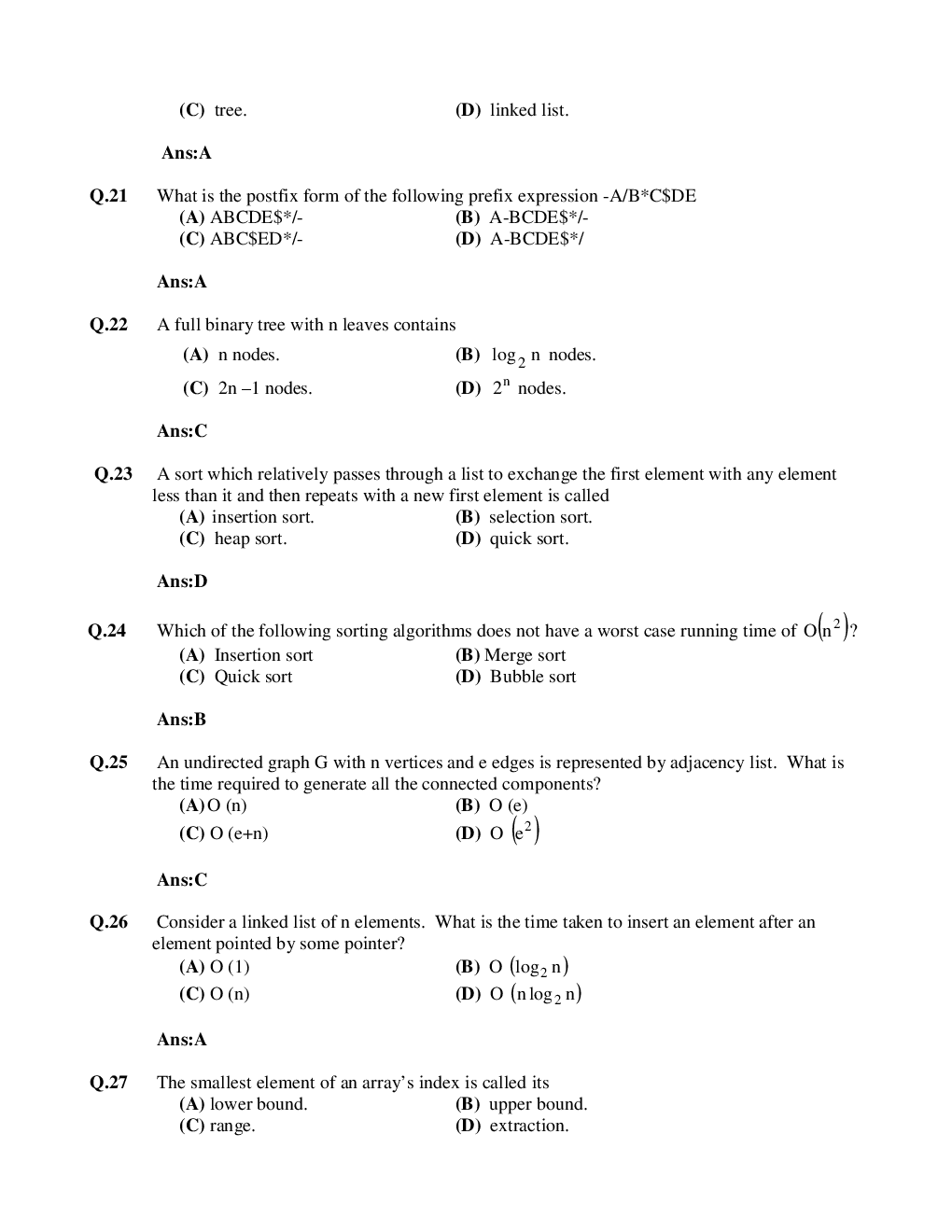 Download Data Structure Interview Question Papers With Solution 2022 ...