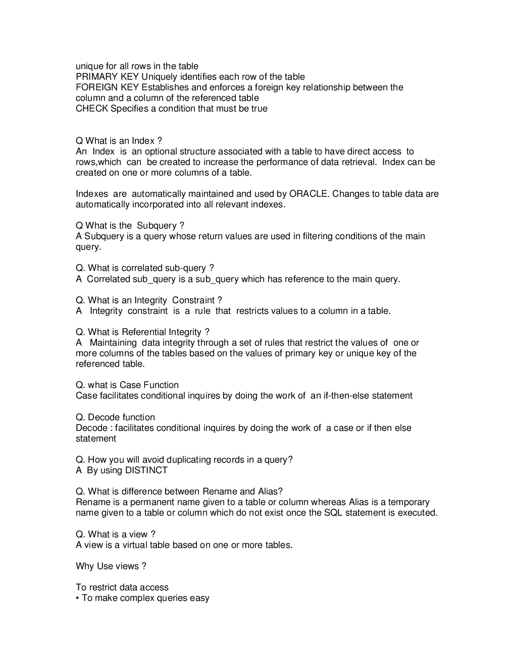 SQL Interview Question Papers With Solution - Page 3