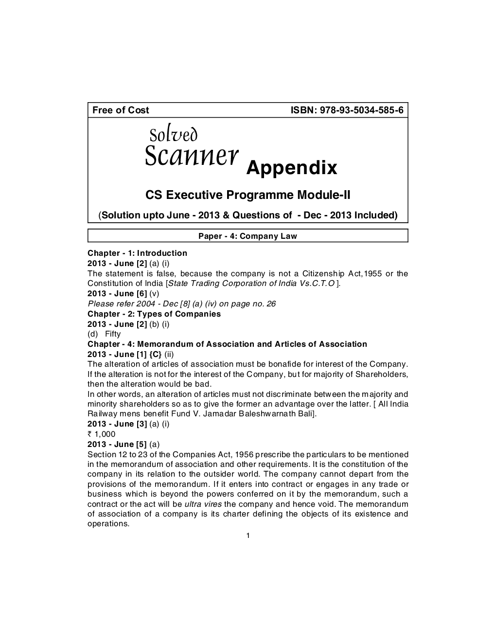 ICSI Company Law Solved Question Paper December 2013 - Page 2