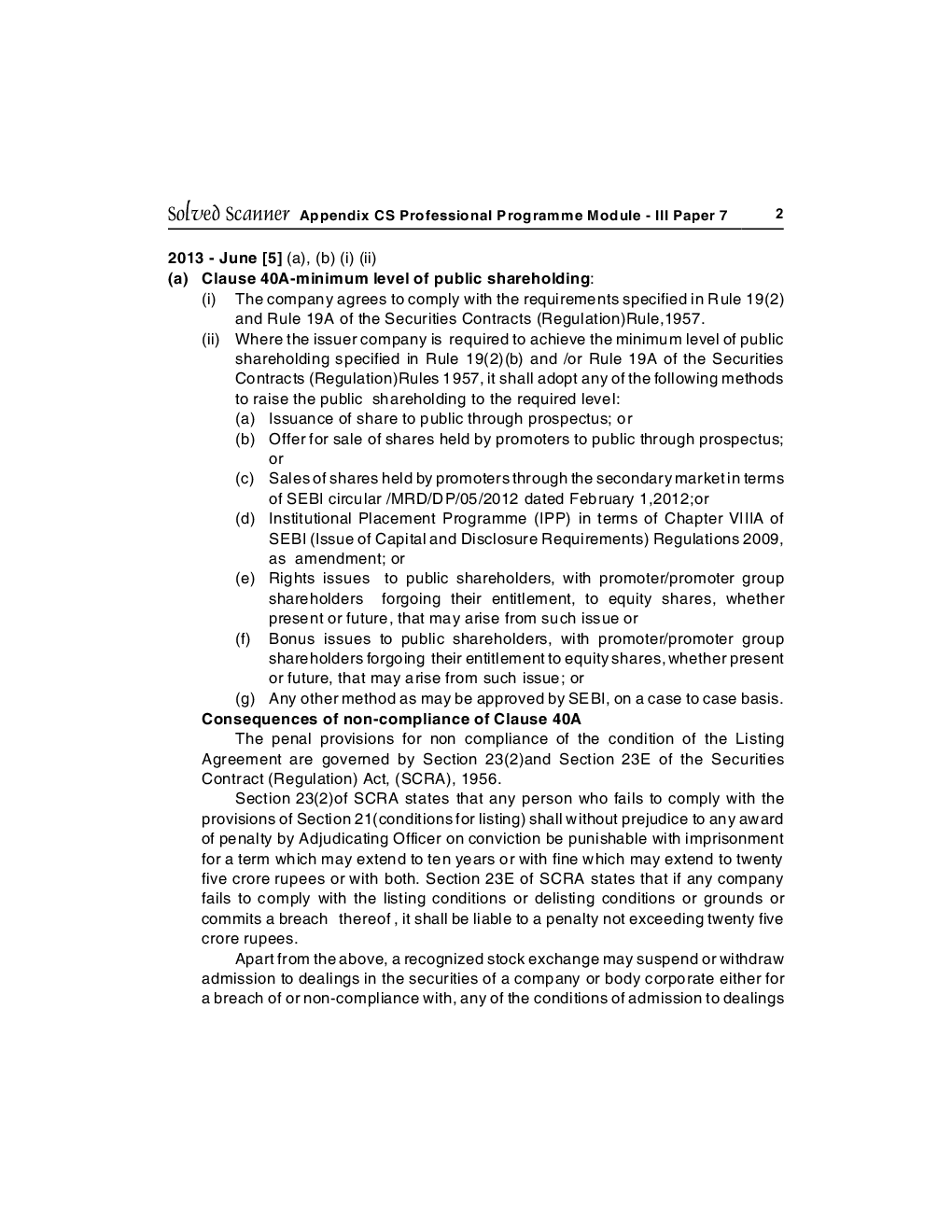 ICSI Due Diligence and Corporate Compliance Management Solved Question Paper 2013 - Page 3