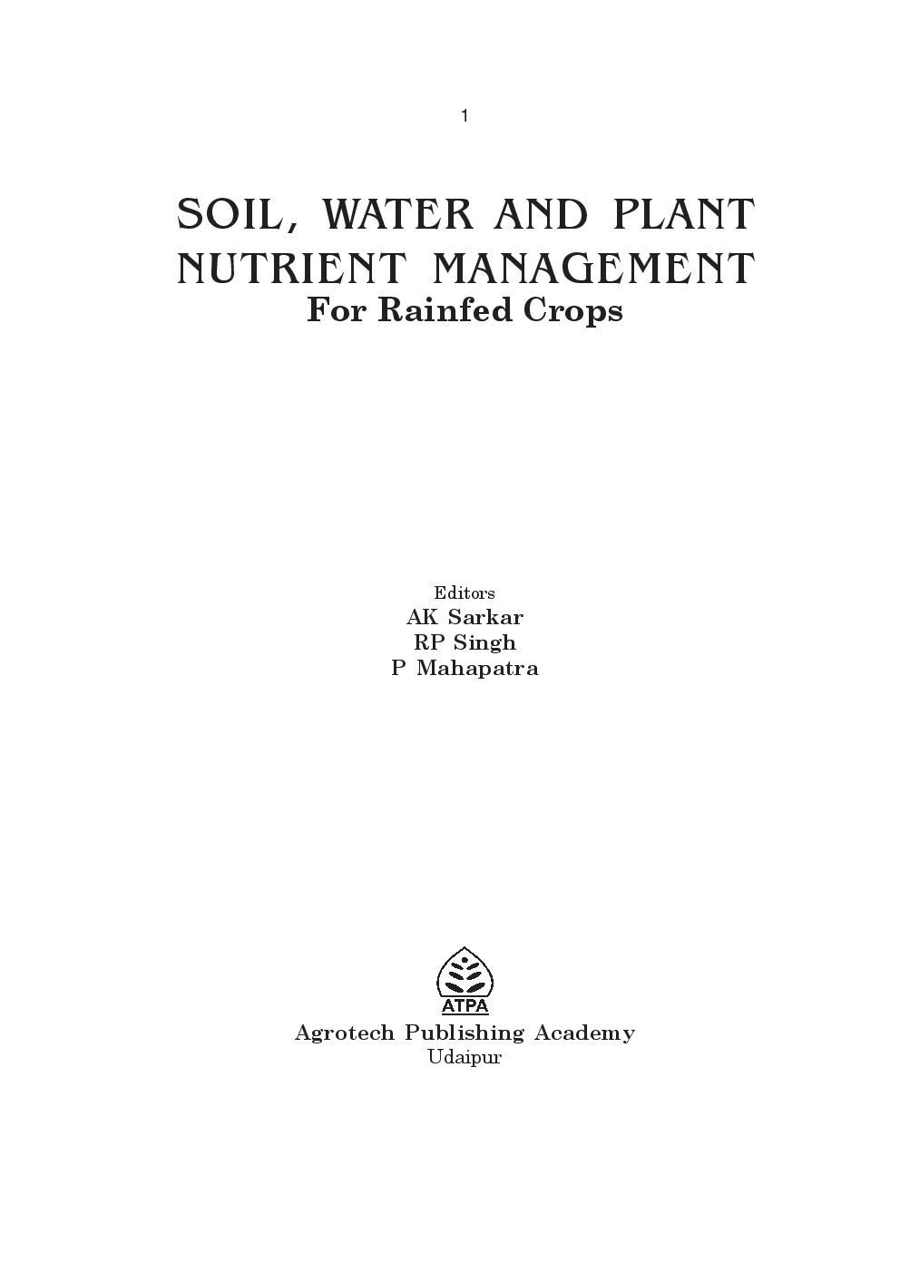 Soil, Water and Plant Nutrient Management - Page 2