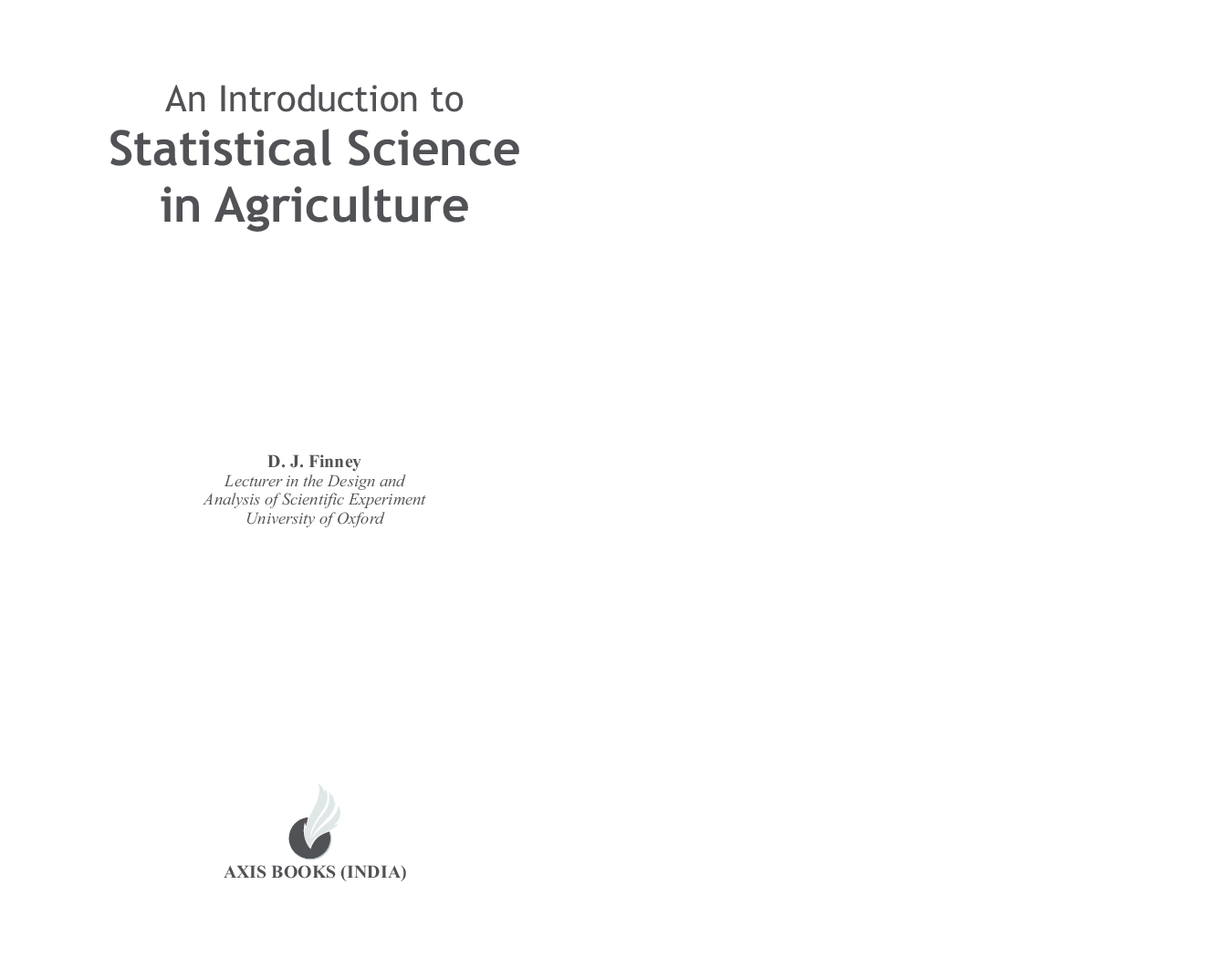 An Introduction to Statistical Science in Agriculture - Page 2