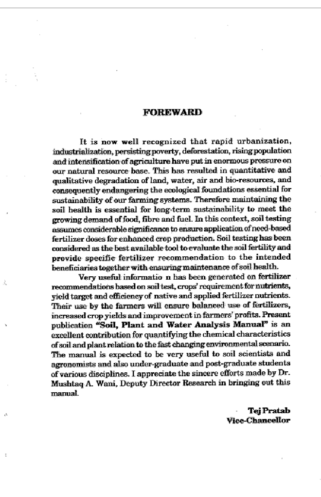 Soil, Plant and Water Analysis Manual - Page 4