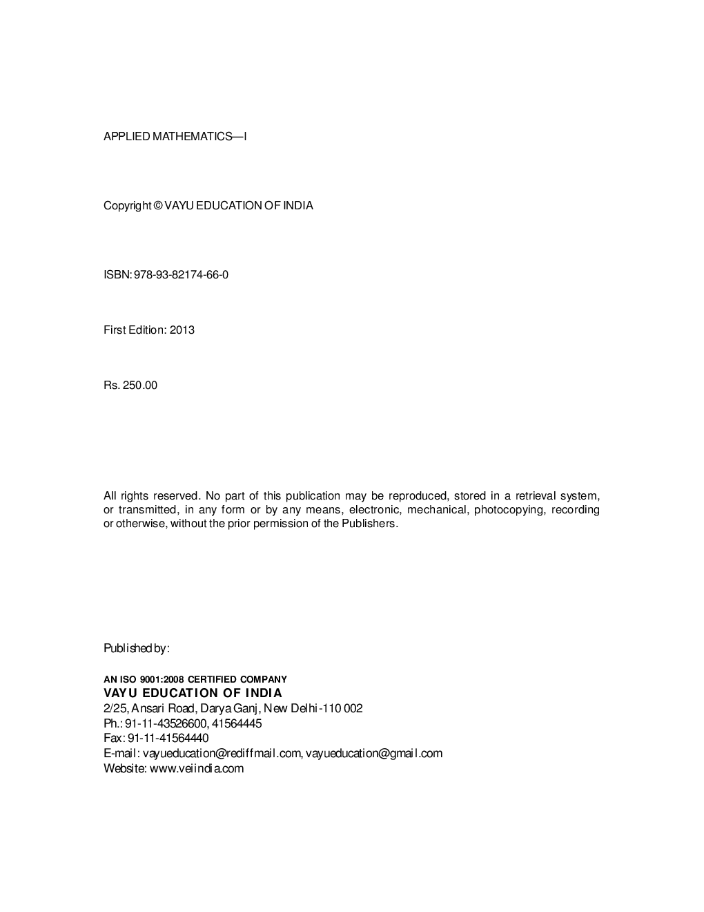 Applied Mathematics I - Page 3