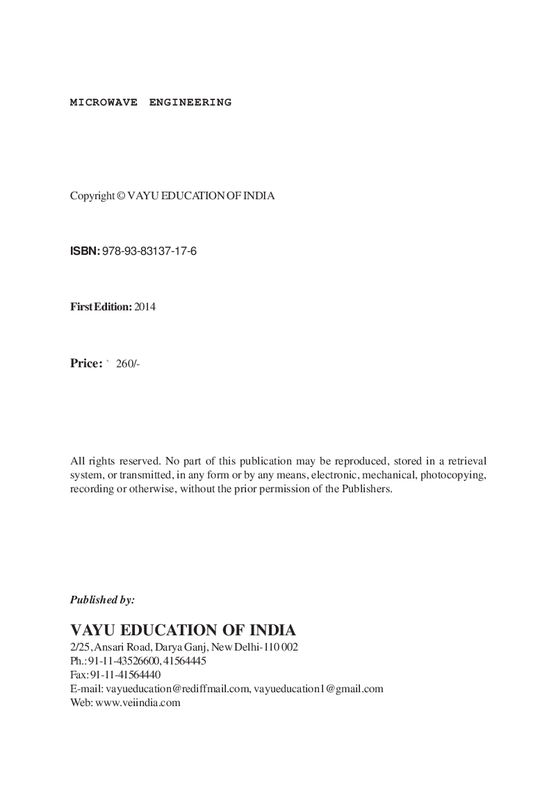 Microwave Engineering By P.K. Chaturvedi - Page 2