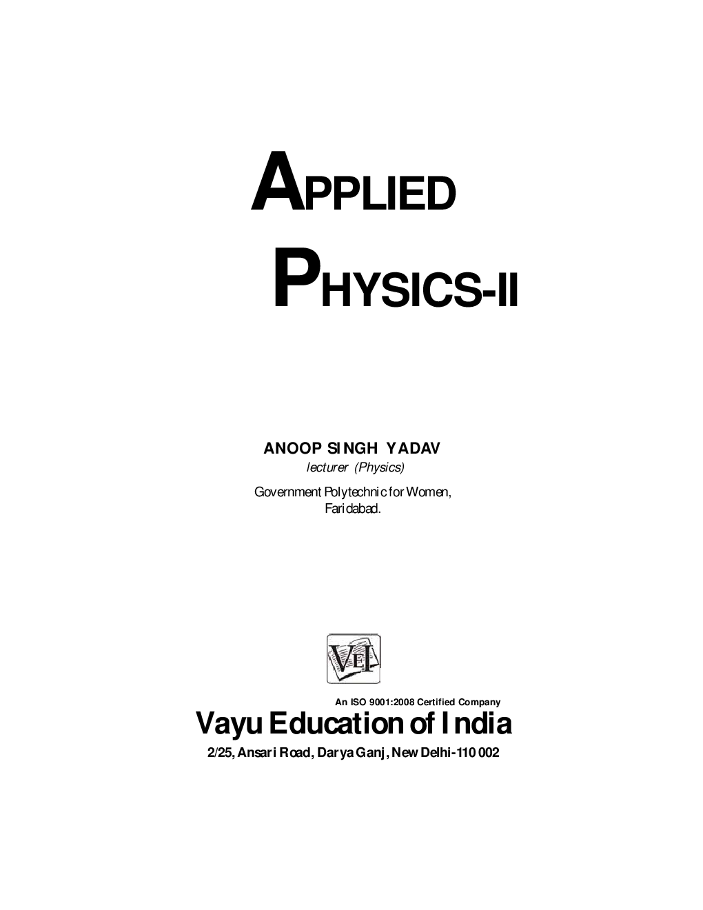 Applied Physics-II By Anoop Singh Yadav - Page 1