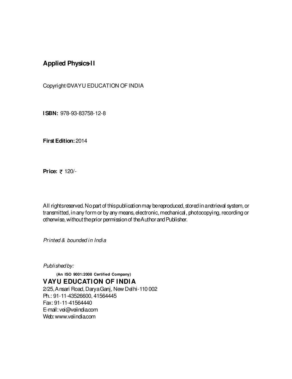 Applied Physics-II By Anoop Singh Yadav - Page 2