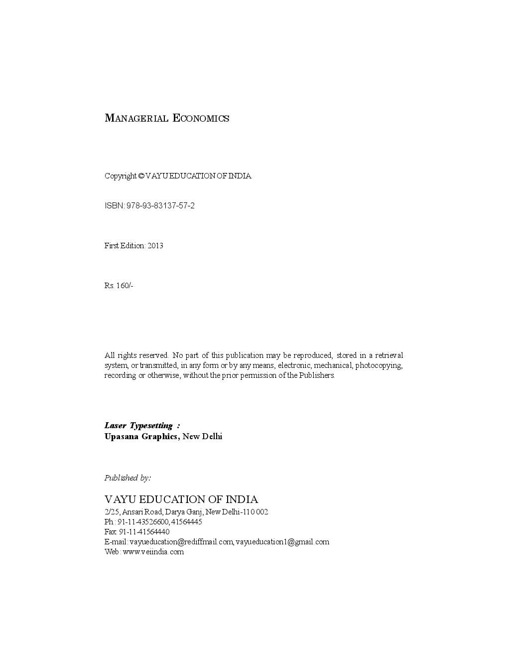 Managerial Economics By Sandhya Singh - Page 3