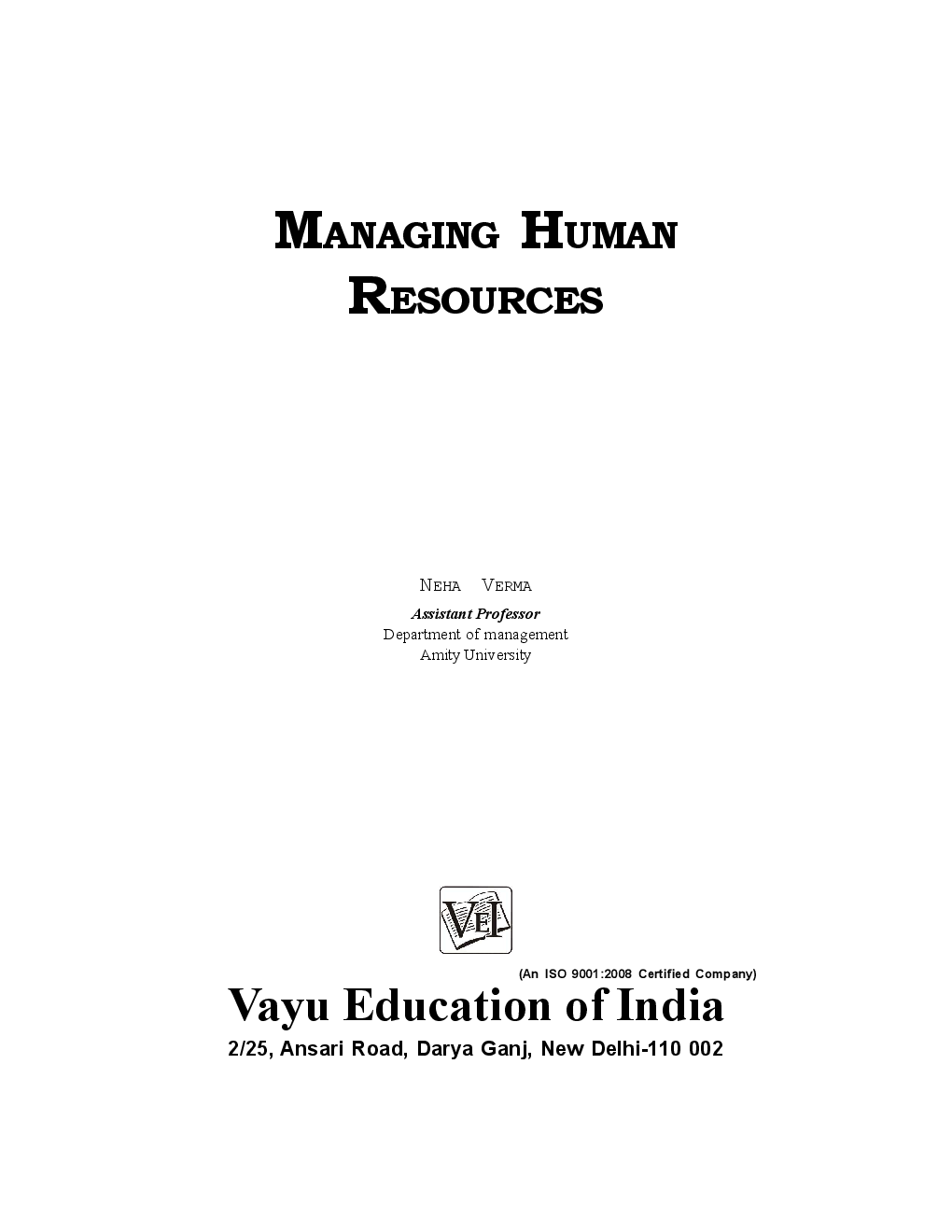 Managing Human Resources By Neha Verma - Page 1