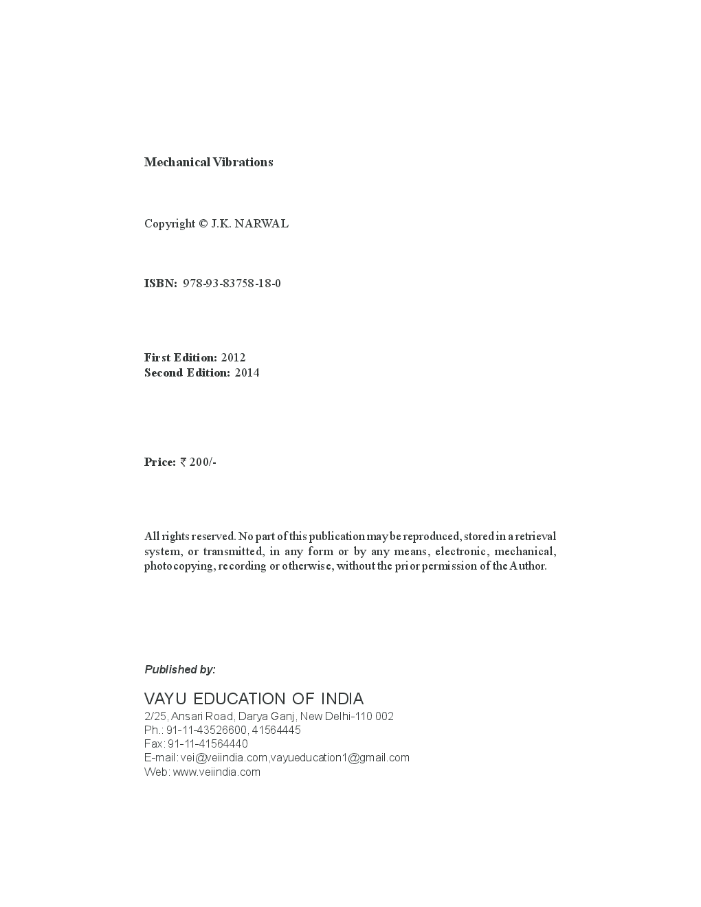 Mechanical Vibrations By J.K. Narwal - Page 3