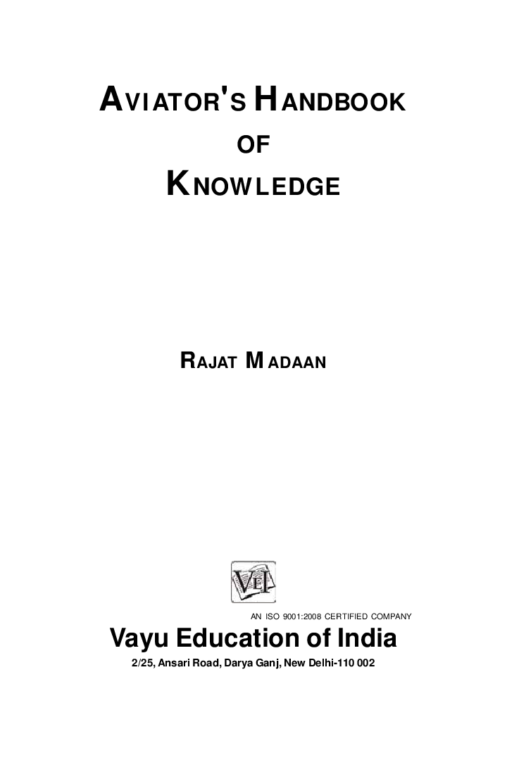 Aviators Handbook Of Knowledge By Rajat Madaan - Page 1