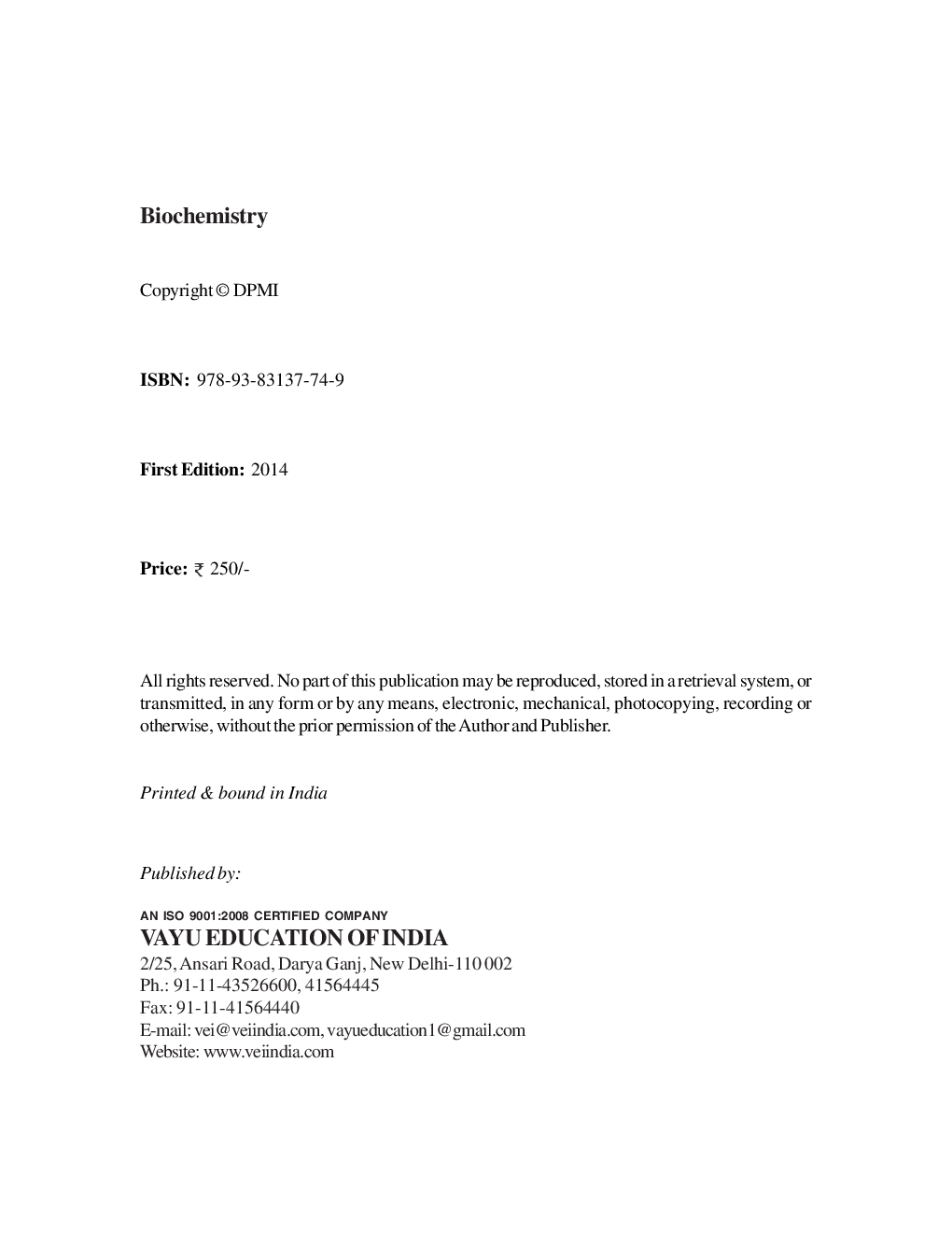 BioChemistry By Poonam Bachheti and Aruna Singh - Page 3