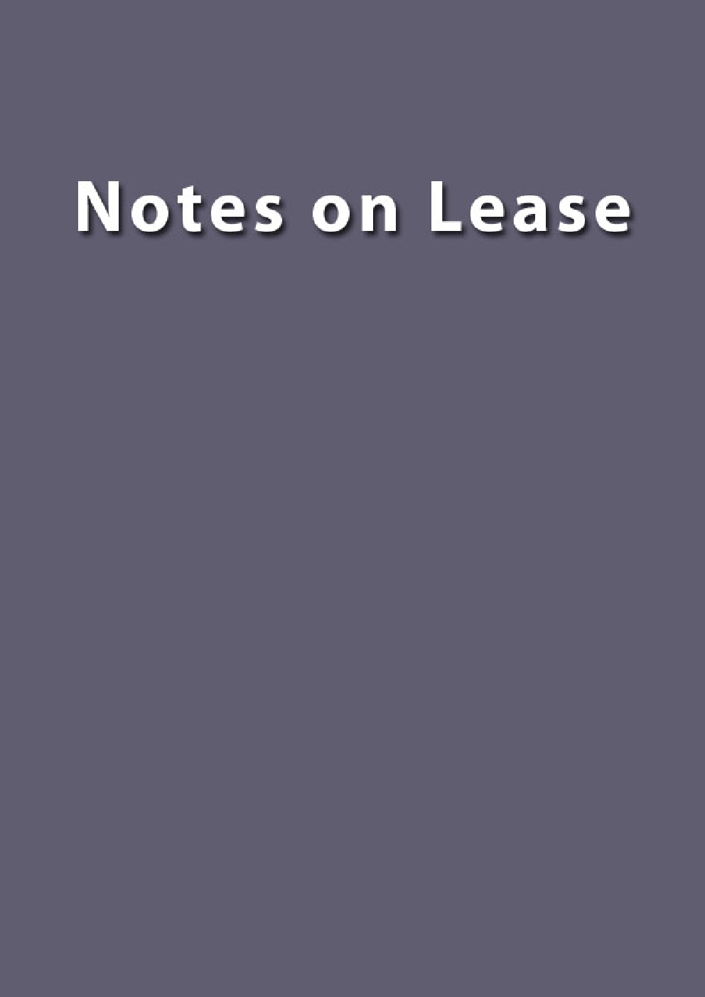 Notes on Lease - Page 1
