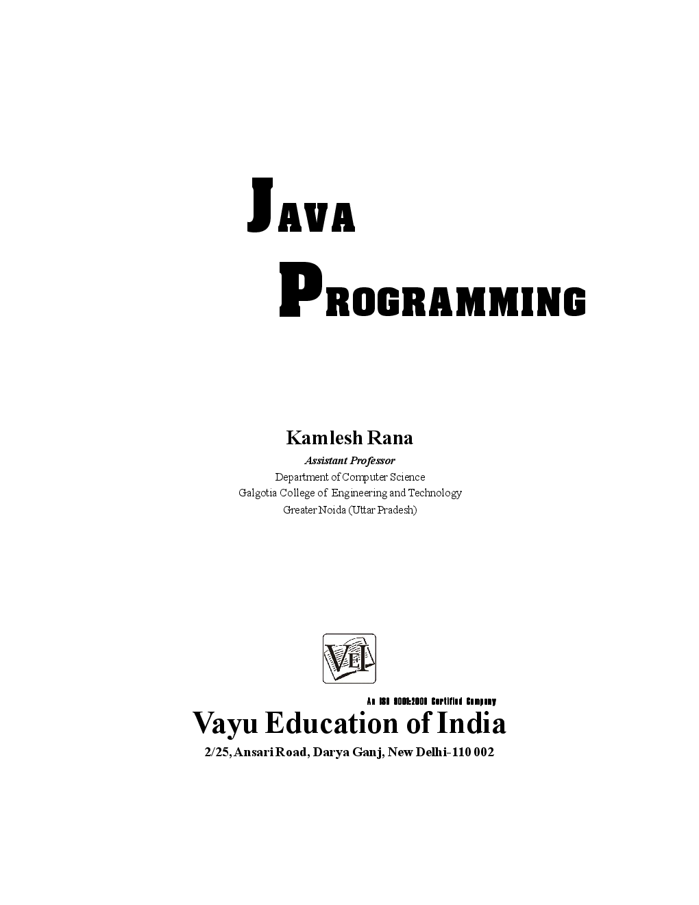 Java Programming By Kamlesh Rana - Page 1