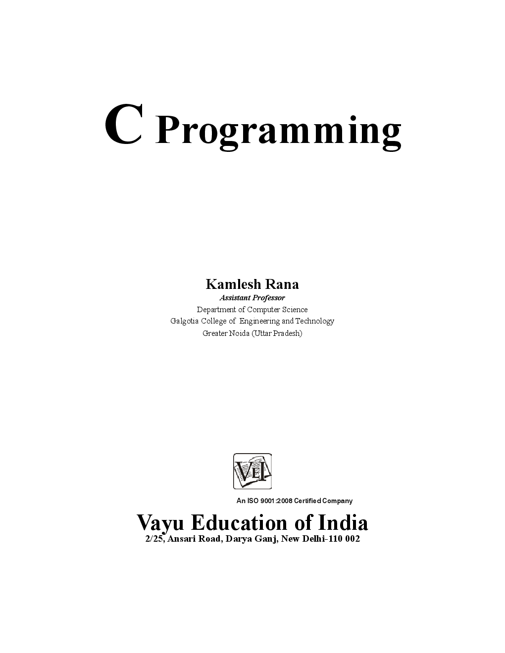 C Programming By Kamlesh Rana - Page 1