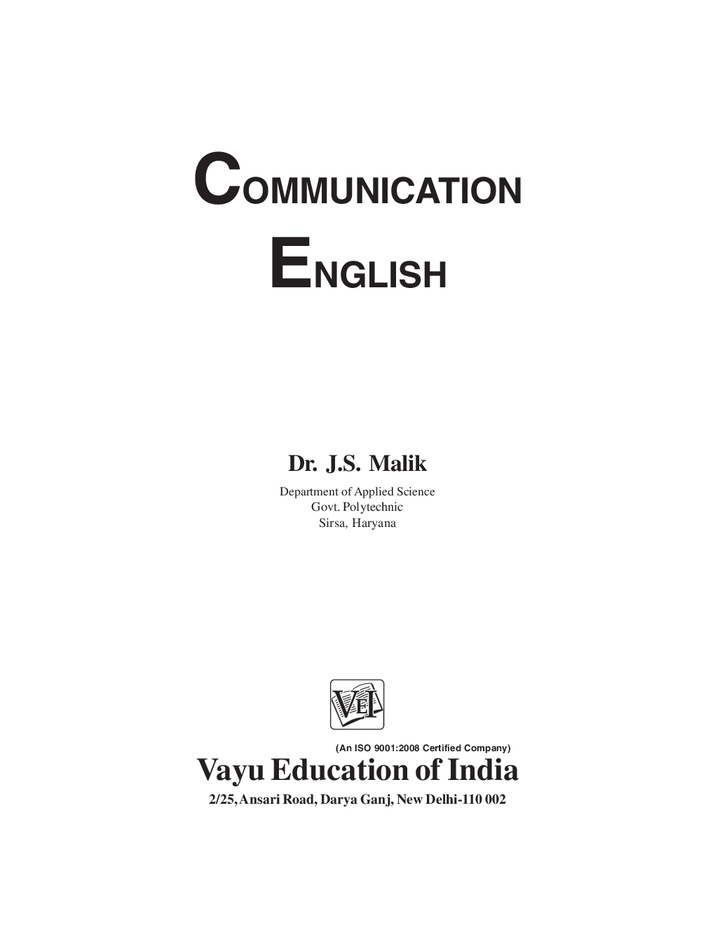 Communication English By Dr. J.S. Malik - Page 1