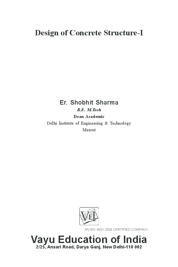 Design of Concrete Structure I By Er. Shobhit Sharma - Page 1