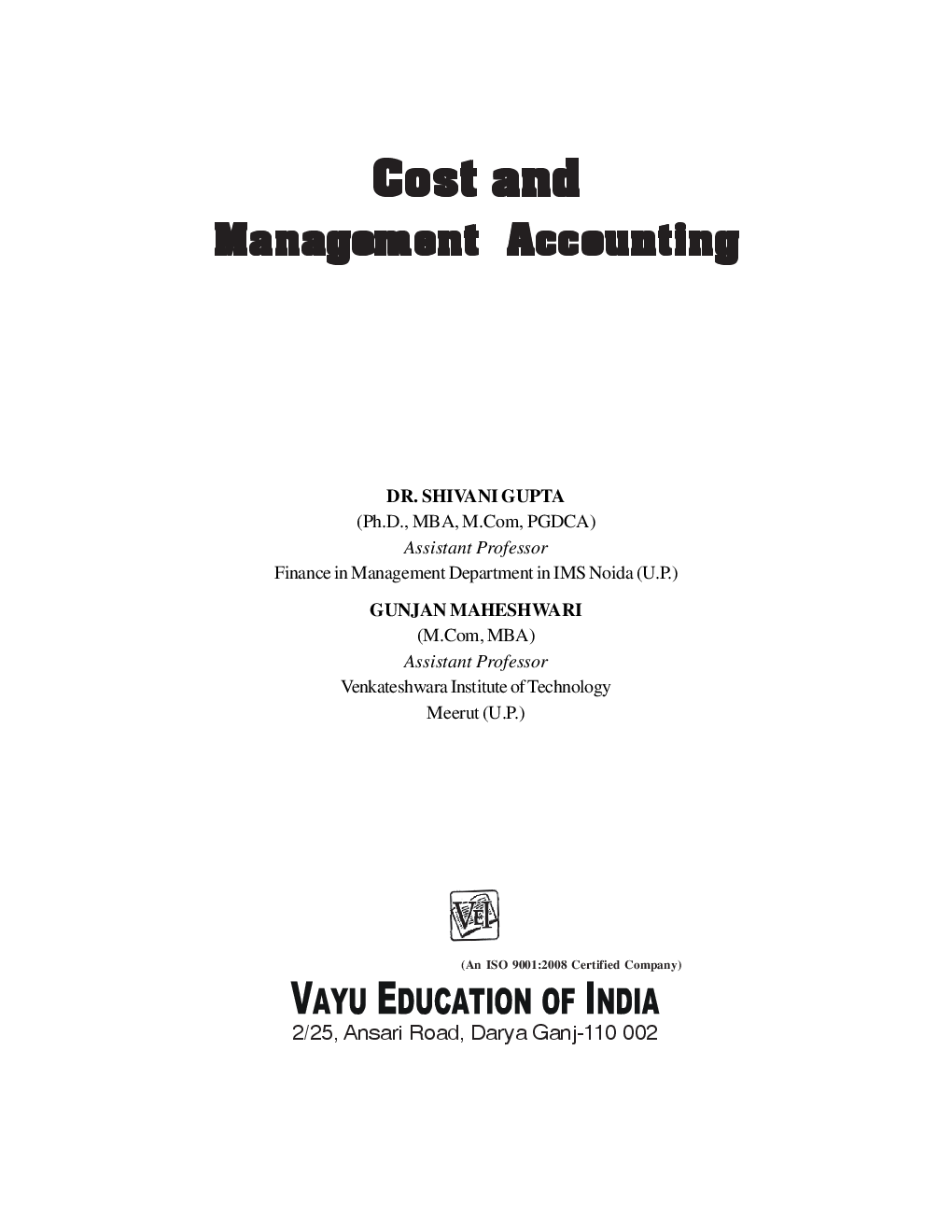 Cost and Management Accounting - Page 1
