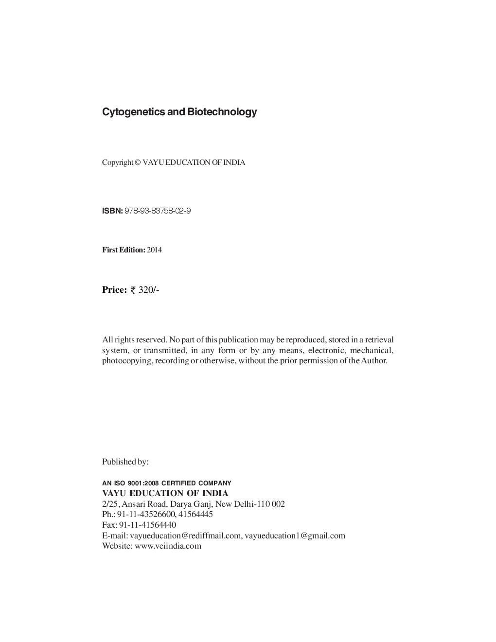 Cytogenetics and Biotechnology By Dr. Manoj Kumar Sharma - Page 2