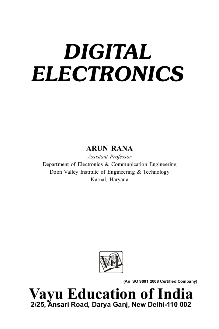 Digital Electronics By Arun Rana - Page 1