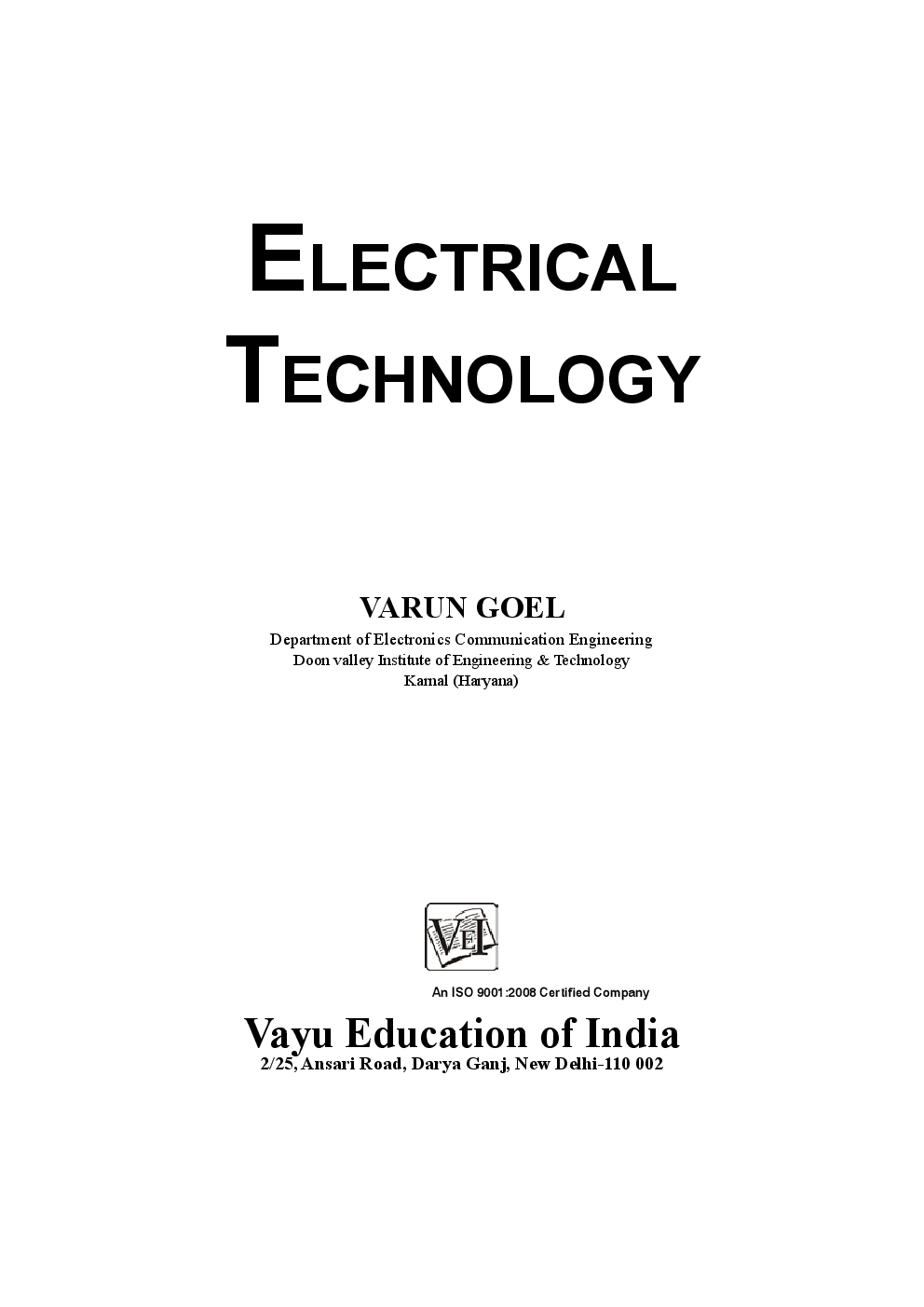 Electrical Technology By Varun Goel - Page 1