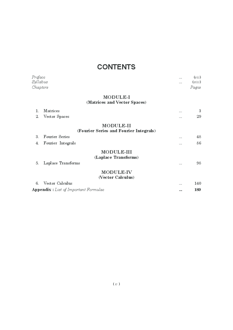 A Textbook of Engineering Mathematics (CUST, KERALA) SEM-III - Page 5