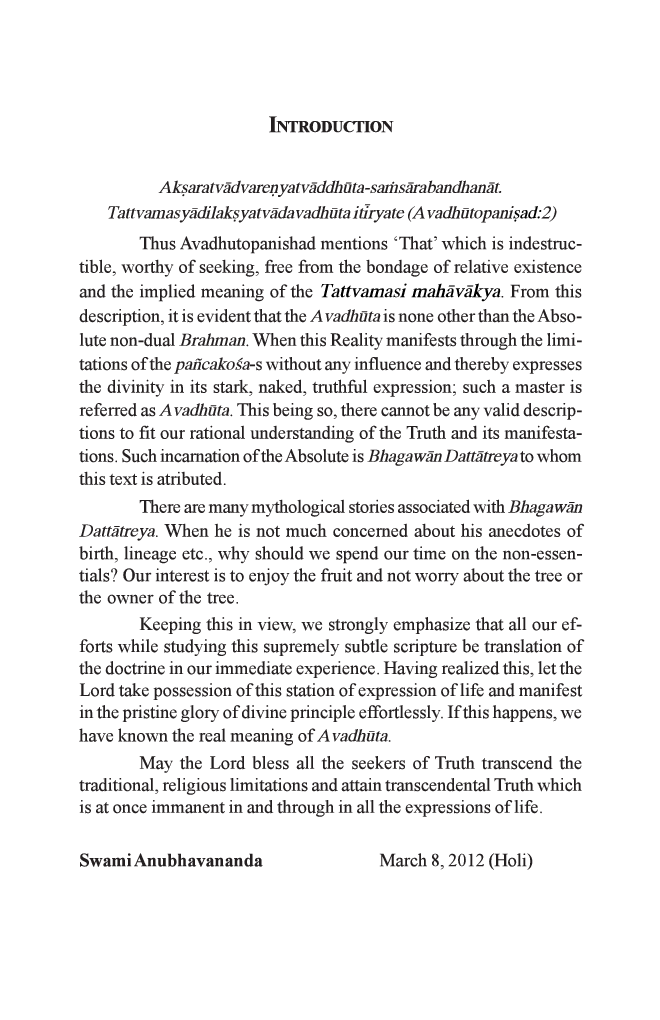 Avadhuta Gita By Swami Anubhavanada - Page 4