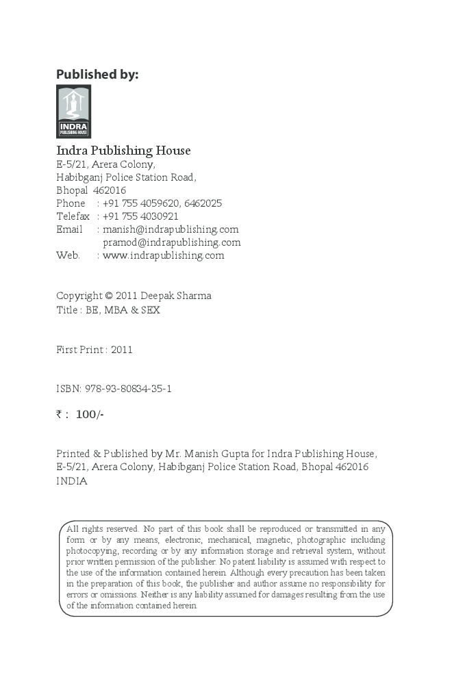 BE, MBA & SEX By Deepak Divya Drishti - Page 3