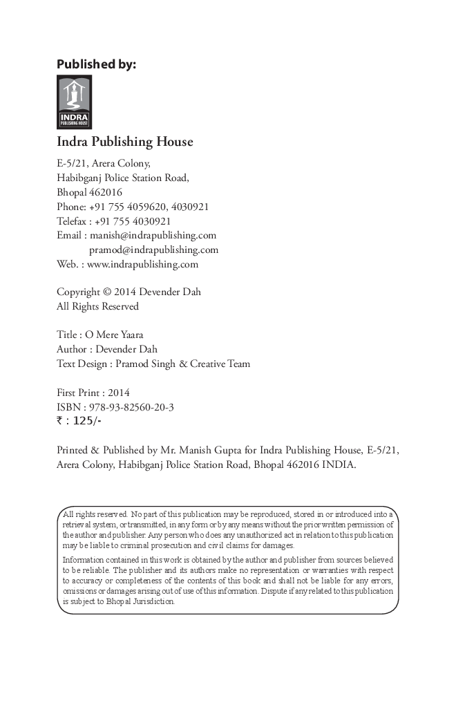 O Mere yara By Devendra Dah - Page 3