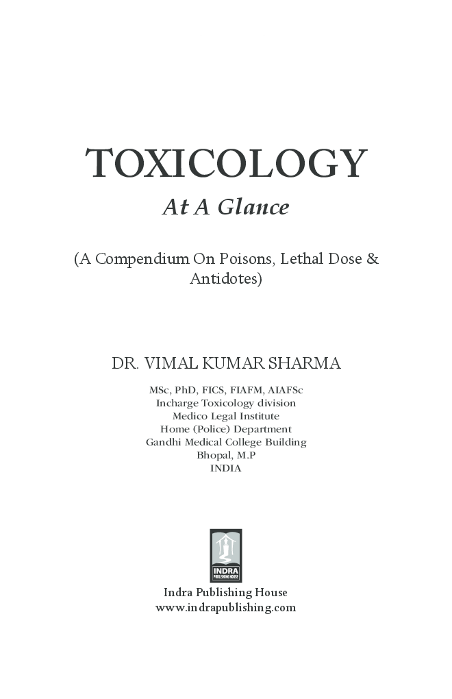 Toxicology At A Glance By Dr. Vimal Sharma - Page 2
